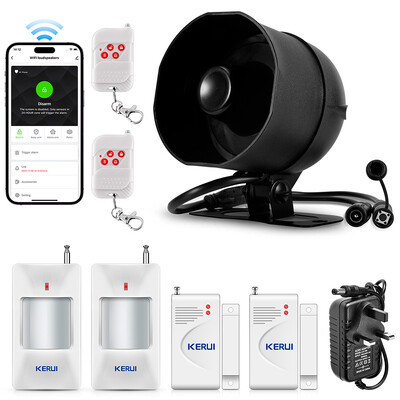 KERUI 120db valju heli häiresüsteem Sireen Tuya nutikas WIFI juhtmevaba turvasignalisatsiooni komplekt Kodu sissemurdmise liikumisandur Alexa