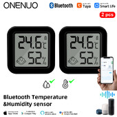 ONENUO Tuya Mini Black White digitālais LCD iekštelpu ērts temperatūras sensors, mitruma mērītājs termometrs, higrometrs