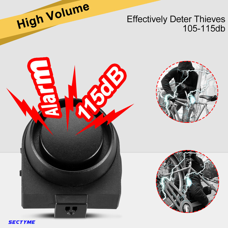 Sectyme bezvadu ūdensnecaurlaidīgs velosipēda vibrācijas signalizācija USB uzlādes tālvadības pults motocikla elektriskā velosipēda drošības signalizācija