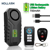 Hollarm USB punjivi alarm za bicikl Daljinski upravljač Bežični alarm za bicikle Vibracijski alarm za motocikle Sigurnosna zaštita na otvorenom