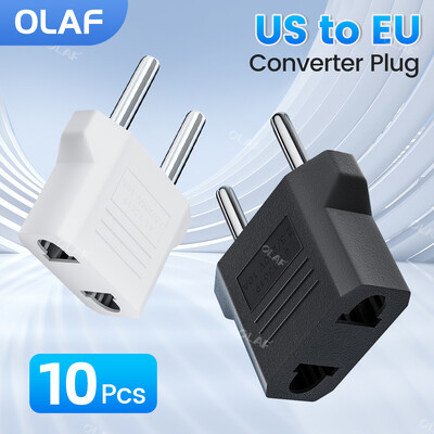 Olaf 1-10 бр. Адаптер за щепсел от САЩ към ЕС EU Euro KR Адаптер за щепсел Travel KR адаптер Електрически EU KR Преобразувател за щепсел Захранващ контакт Европа