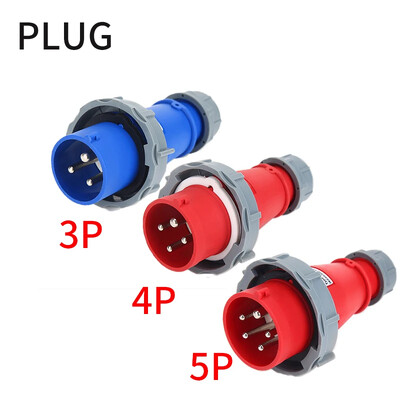 Priemyselná zástrčka a zásuvka 3P/4P/5P elektrický konektor 16A 32A IP67 vodotesná nástenná zásuvka MUŽ/ŽENA 220V 380V
