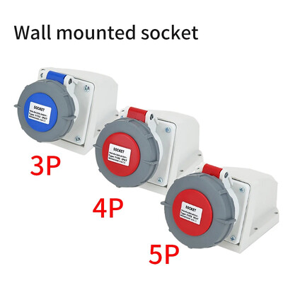 Priemyselná zástrčka a zásuvka 3P/4P/5P elektrický konektor 16A 32A IP67 vodotesná nástenná zásuvka MUŽ/ŽENA 220V 380V