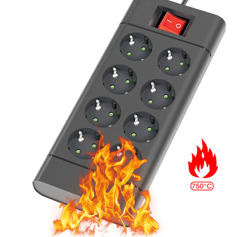 EU kontaktdakša barošanas sloksne 6/8/10 ligzdas EU DC Outlet Multitap pagarinātāja vads garums 2M elektrības kontaktligzda Mājas daudzfunkciju tīkla filtrs