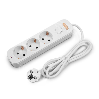 Prise de alimentare Prize UE 3/4/5 căi Prelungire electrică 16A Prize Întrerupătoare de control independente Cablu pentru biroul de acasă