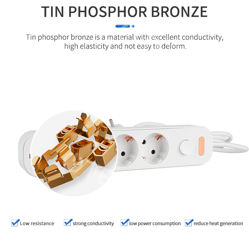 Prise de alimentare Prize UE 3/4/5 căi Prelungire electrică 16A Prize Întrerupătoare de control independente Cablu pentru biroul de acasă