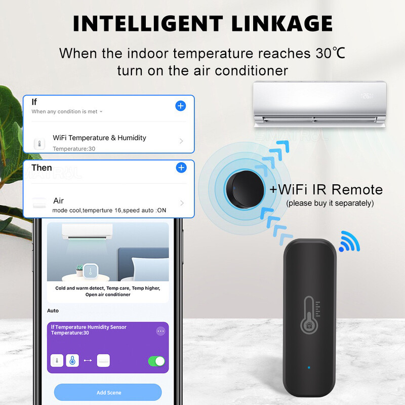 Tuya Zigbee/WiFi Senzor inteligent de temperatură umiditate Telecomanda aplicației de higrometru de interior funcționează cu Alexa Google Home Smart Home