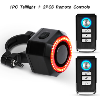Hollarm dviračio signalizacijos galinis žibintas nuo vagystės, USB įkrovimo dviračio lemputė išmanusis stabdžių jutiklis, nuotolinio valdymo dviračio signalizacijos galinis žibintas