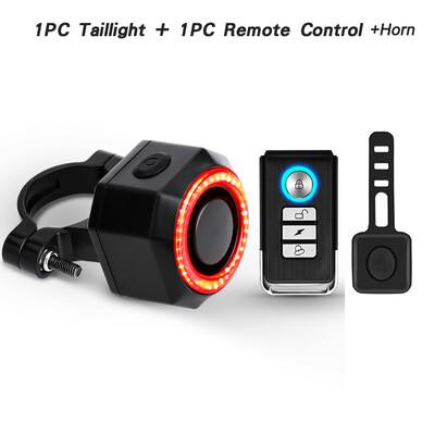 Hollarm dviračio signalizacijos galinis žibintas nuo vagystės, USB įkrovimo dviračio lemputė išmanusis stabdžių jutiklis, nuotolinio valdymo dviračio signalizacijos galinis žibintas