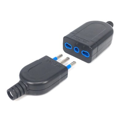 Itālijas standarta 10A mazs itāļu strāvas spraudnis vīriešu ligzda sieviešu ligzda 3 apaļa kontaktdakša Pārveidotājs Adapteris noņemams Itālijas spraudnis