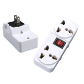 American White AU EU UK US Universal Wall Socket Portable 2way Outlet Extend Plug Adapter with Switch 250v 6A 10A 125V