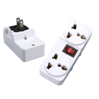 American White AU EU UK US Universal Wall Socket Portable 2way Outlet Extend Plug Adapter with Switch 250v 6A 10A 125V