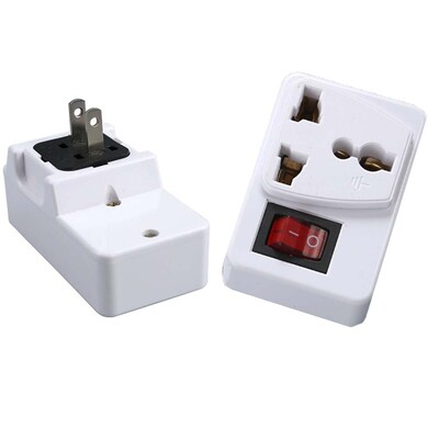 American White AU EU UK US Universal Wall Socket Portable 2way Outlet Extend Plug Adapter with Switch 250v 6A 10A 125V