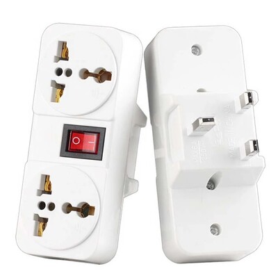 American White AU EU UK US Universal Wall Socket Portable 2way Outlet Extend Plug Adapter with Switch 250v 6A 10A 125V