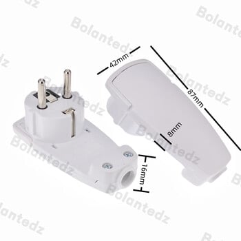 Франция Германия щепсел адаптер 16A мъжки AC контакти Rewireable Schuko Electeic Socket Euro Connector Ultra Thin Hidden Power Plug