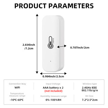 Tuya WiFi/ZigBee Θερμοκρασία και υγρασία Έξυπνο οικιακό θερμόμετρο υγρόμετρο APP Απομακρυσμένος συναγερμός Εργασία με Alexa Google Home