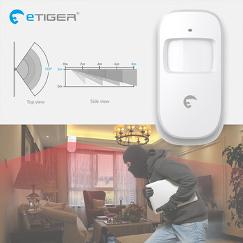 Etiger Home seciruty 433mhz Ασύρματος ανιχνευτής συναγερμού Αισθητήρας διαρροής νερού καπνού Αέριο SOS Κουμπί πανικού για σύστημα εισβολέων στο σπίτι