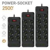 ES kontaktligzdas kontaktligzdas barošanas sloksne ar C tipa USB pagarinātāja kabeļa galveno slēdzi Daudzfunkciju elektrības kontaktligzdas tīkla filtra maiņstrāvas adapteris