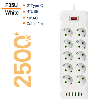 ES kontaktligzdas kontaktligzdas barošanas sloksne ar C tipa USB pagarinātāja kabeļa galveno slēdzi Daudzfunkciju elektrības kontaktligzdas tīkla filtra maiņstrāvas adapteris