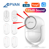 CPVAN безжична WIFI 2.4G интелигентна домашна алармена система Домашна защита срещу крадци Аларма 125dB поддръжка Tuya Smart Life control