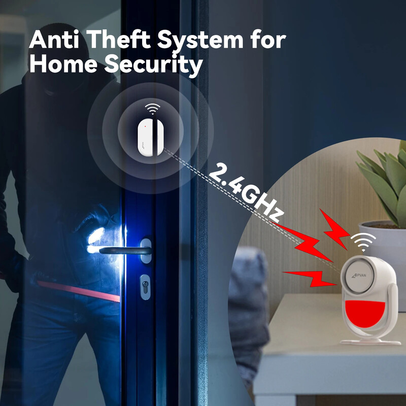 CPVAN Wireless WIFI 2.4G Smart Home Signalizacija Namai Apsauga nuo įsilaužimo Signalizacija 125dB palaikymas Tuya Smart Life Control