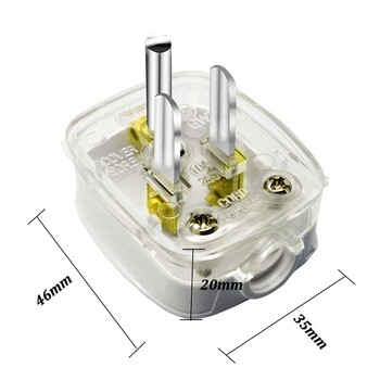 Бяла Америка Заземяване 3-полюсен мъжки щепсел за окабеляване на САЩ Тип B Конектор за разклонител за Япония Преобразуващ щепсел за кабел 10A 250V