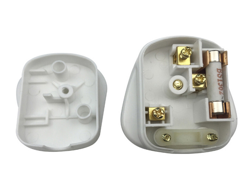 Balts/melns 3 kontaktu Apvienotās Karalistes elektrotīkla augšējais spraudnis 13A 13 AMP Ierīce Strāvas ligzda Drošinātāja adapteris Mājsaimniecība, 1 gab.