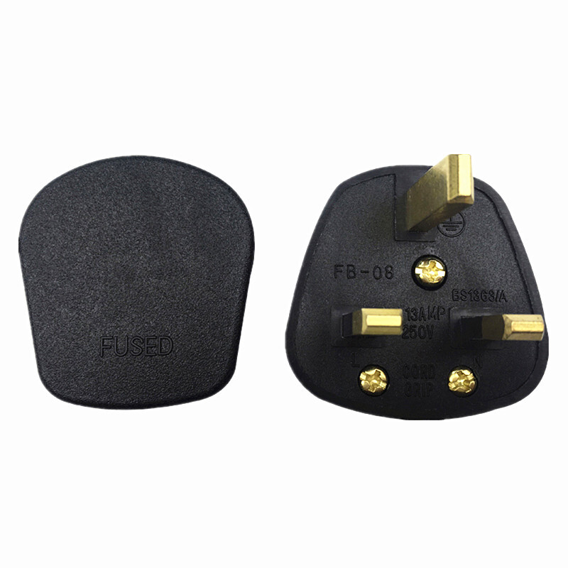 Balts/melns 3 kontaktu Apvienotās Karalistes elektrotīkla augšējais spraudnis 13A 13 AMP Ierīce Strāvas ligzda Drošinātāja adapteris Mājsaimniecība, 1 gab.