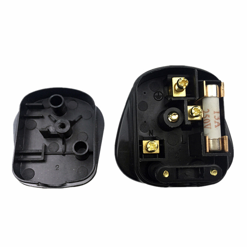 Balts/melns 3 kontaktu Apvienotās Karalistes elektrotīkla augšējais spraudnis 13A 13 AMP Ierīce Strāvas ligzda Drošinātāja adapteris Mājsaimniecība, 1 gab.