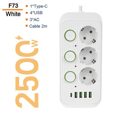 Viaczásuvkový napájací kábel s nezávislým prepínačom, porty USB typu C, predlžovací kábel, sieťový filter, AC zásuvka, elektrická zásuvka