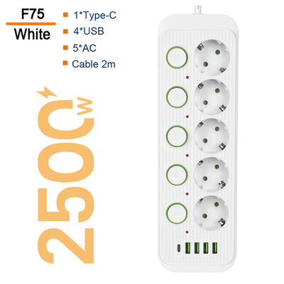 Viaczásuvkový napájací kábel s nezávislým prepínačom, porty USB typu C, predlžovací kábel, sieťový filter, AC zásuvka, elektrická zásuvka