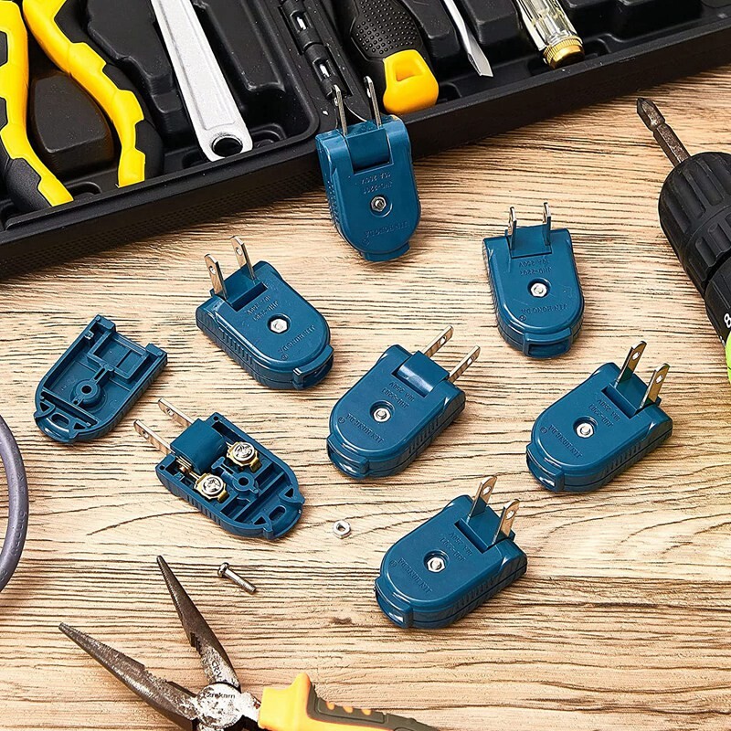 1 set zamjenskih utikača za produžni kabel, električni utikač s 2 kraka, rotirajući električni utikač, produžni kabel, američki utikač