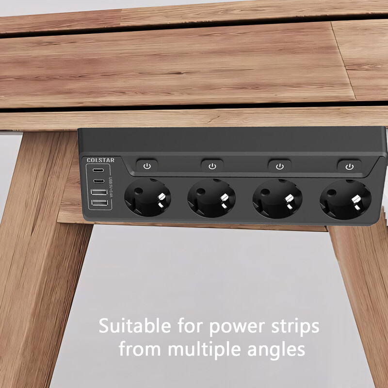 Prepäťová ochrana s EÚ zástrčkou so 4 AC zásuvkami, 4 USB porty (2 USB C), predlžovací kábel 6,5 stôp, viacnásobná zástrčka s nezávislým vypínačom