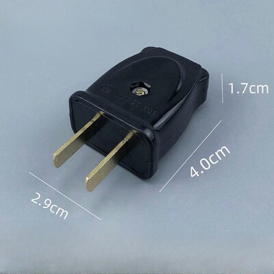 Adaptor adaptor priză de priză americană americană cu 2 pini de curent alternativ, mufă masculină, conector cu cablu prelungitor recablabil