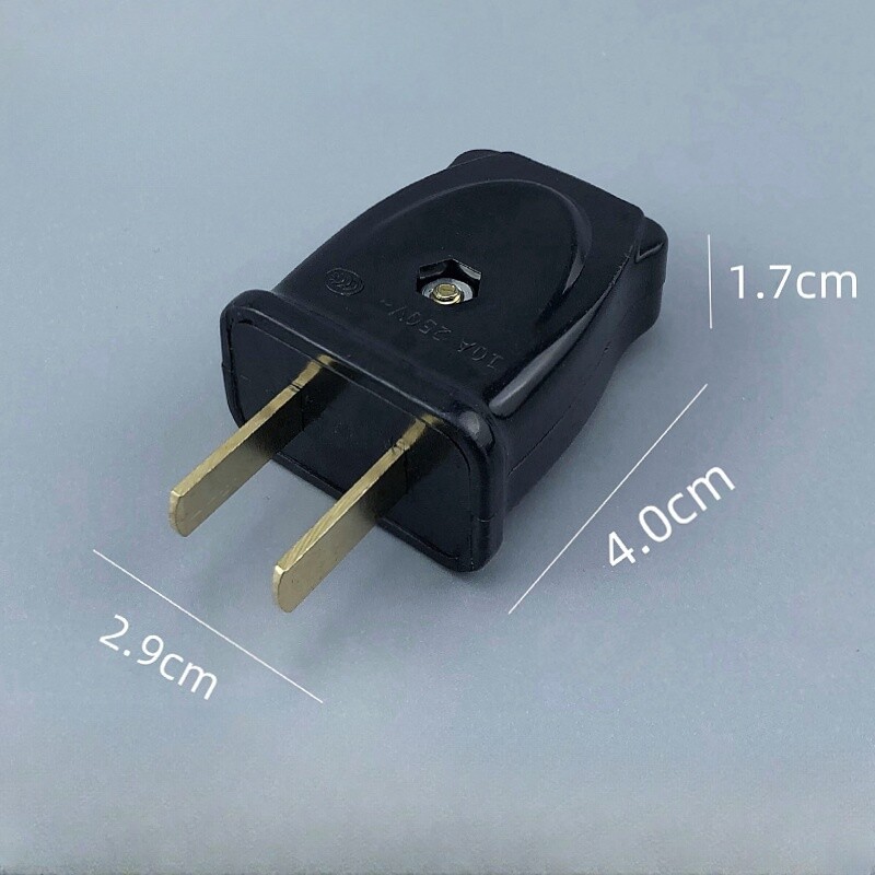 Adaptor adaptor priză de priză americană americană cu 2 pini de curent alternativ, mufă masculină, conector cu cablu prelungitor recablabil