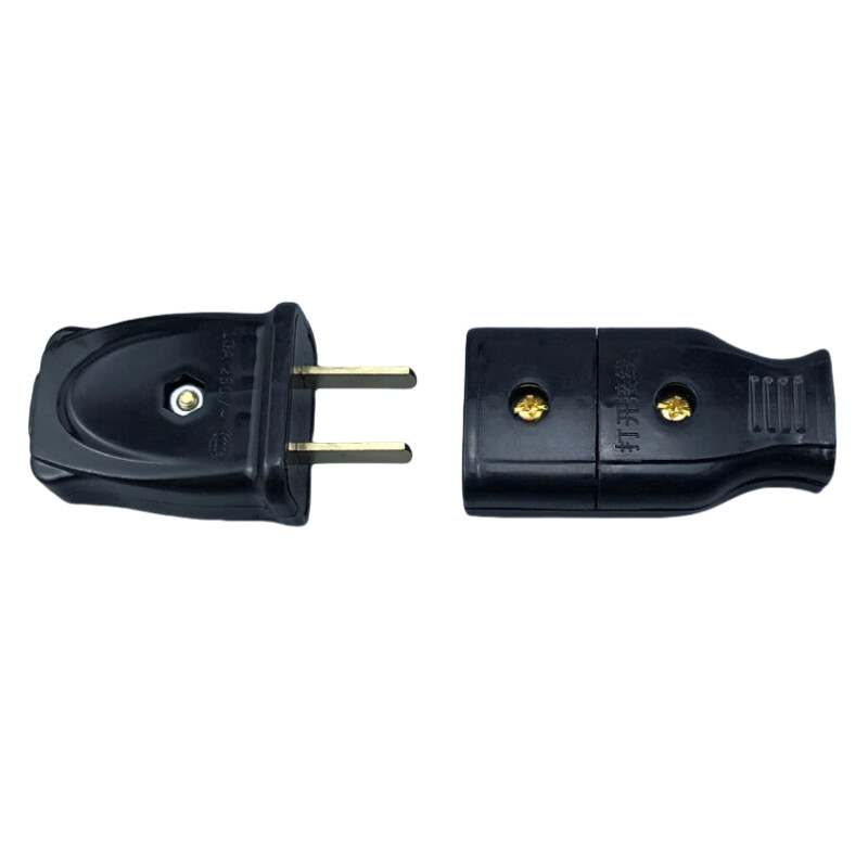 Adaptor adaptor priză de priză americană americană cu 2 pini de curent alternativ, mufă masculină, conector cu cablu prelungitor recablabil