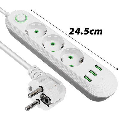 Încărcare de mare viteză de 2500 W Prize de curent alternativ Prize de curent alternativ Prize electrice multitap Filtru de rețea cu porturi USB Adaptor de filtru de rețea