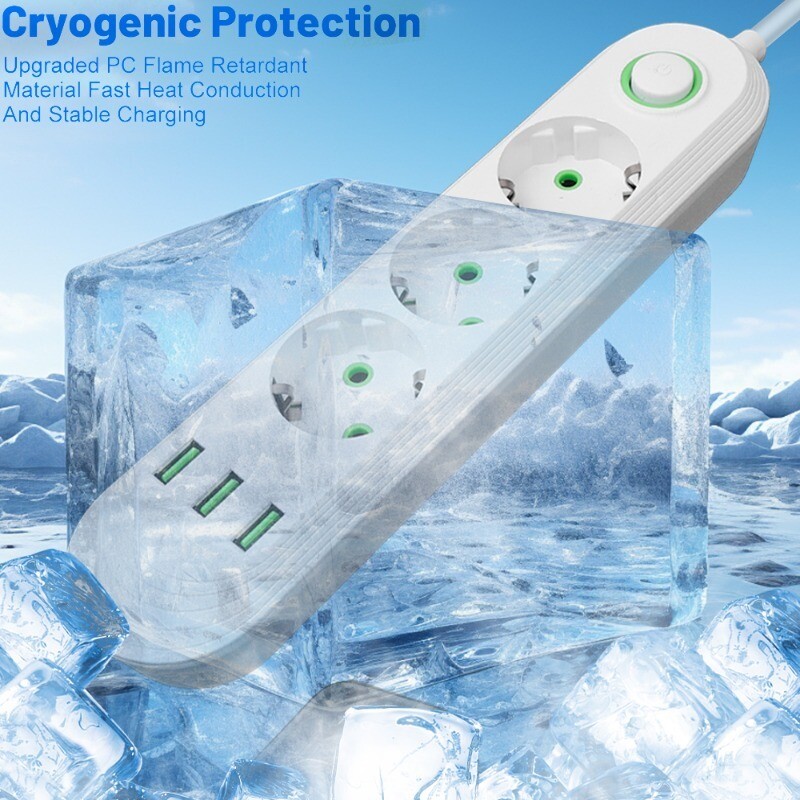 Încărcare de mare viteză de 2500 W Prize de curent alternativ Prize de curent alternativ Prize electrice multitap Filtru de rețea cu porturi USB Adaptor de filtru de rețea