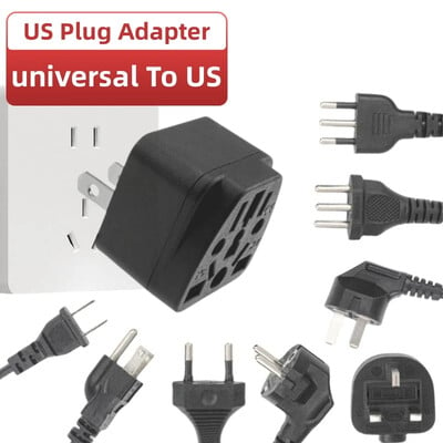 Fekete-fehér 10A 250V US/EU/UK/AU – USA Kanada Japán Tajvan Mexikó 2 tűs utazási adapter dugó Univerzális aljzatos átalakító A típusú