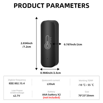 OneNUO Tuya ZigBee Smart αισθητήρας θερμοκρασίας και υγρασίας με μπαταρία ZigBee Smart Home Security Εργασία με Alexa Google Home