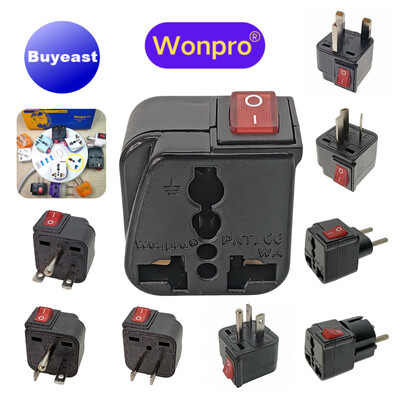 Adaptor universal US UK EU AU CN Schuko multiplu cu comutator principal pornit/oprit Seria Wonpro WSA