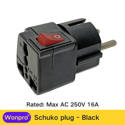 Adaptor universal US UK EU AU CN Schuko multiplu cu comutator principal pornit/oprit Seria Wonpro WSA