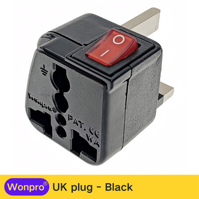 Adaptor universal US UK EU AU CN Schuko multiplu cu comutator principal pornit/oprit Seria Wonpro WSA