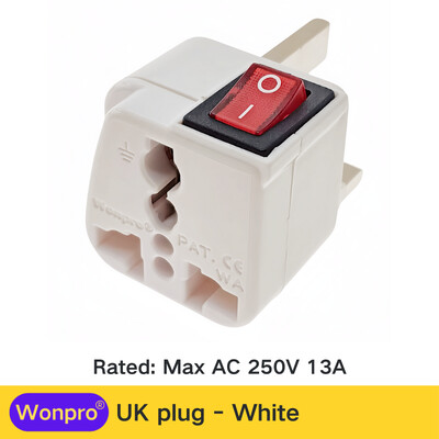 Adaptor universal US UK EU AU CN Schuko multiplu cu comutator principal pornit/oprit Seria Wonpro WSA