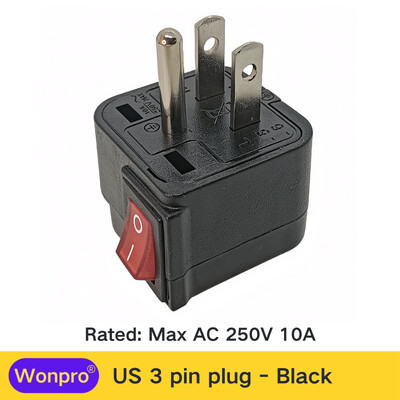 Adaptor universal US UK EU AU CN Schuko multiplu cu comutator principal pornit/oprit Seria Wonpro WSA