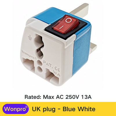 Adaptor universal US UK EU AU CN Schuko multiplu cu comutator principal pornit/oprit Seria Wonpro WSA