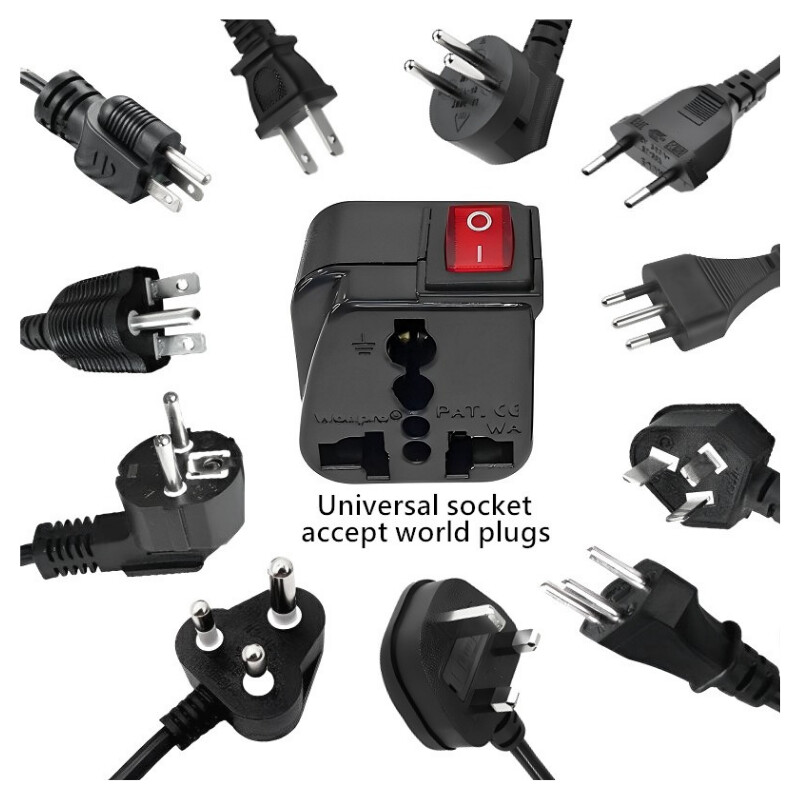 Adaptor universal US UK EU AU CN Schuko multiplu cu comutator principal pornit/oprit Seria Wonpro WSA