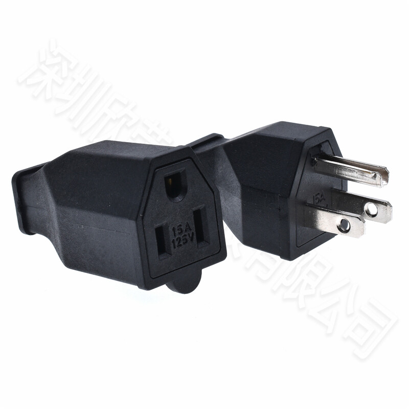 Crni bakreni američki 3-pinski električni utikač, električni AC 125 V 15 A, američki kabel za napajanje, odvojiva industrijska utičnica