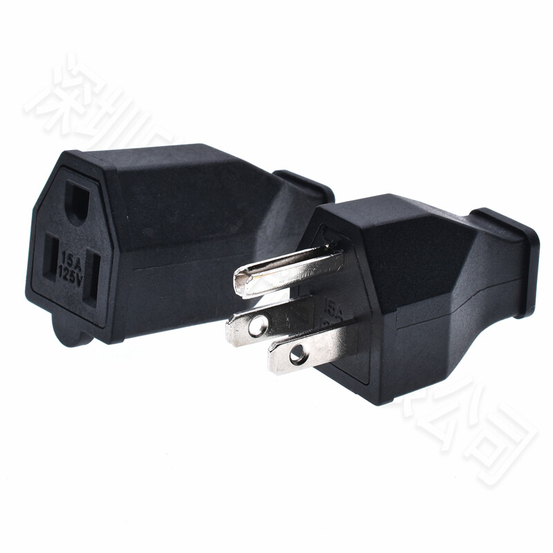 Crni bakreni američki 3-pinski električni utikač, električni AC 125 V 15 A, američki kabel za napajanje, odvojiva industrijska utičnica