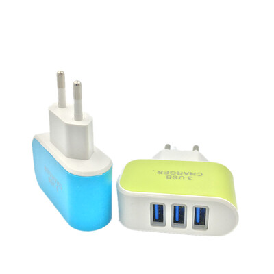 2022. G. JAUNUMS, 3 pieslēgvietas 3,1 A trīskāršs USB ports sienas mājas ceļojumu maiņstrāvas lādētāja adapteris ASV ES kontaktligzdas mobilā tālruņa lādētājs Dropshipping